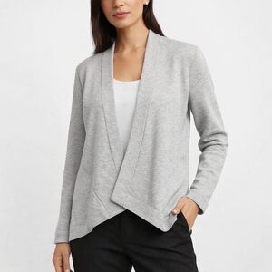 Carolina Belle Montreal Grey Structured Open Front Blazer Cardigan Size M
